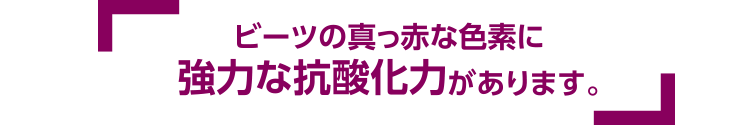 ビーツの真っ赤な色素に強力な抗酸化力があります。